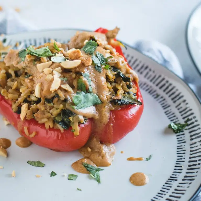 Thai-Inspired Peanut Tofu Stuffed Peppers