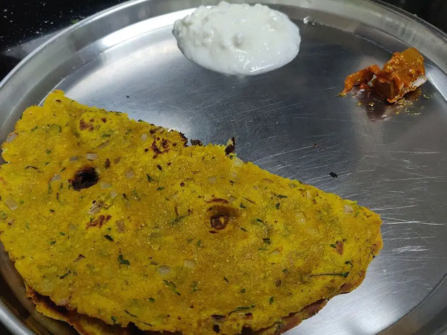 Thalipeeth with Curd