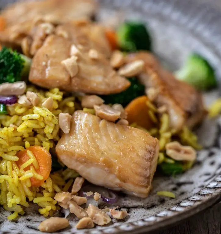 Tilapia Stir-Fry with Vegetable Fried Rice