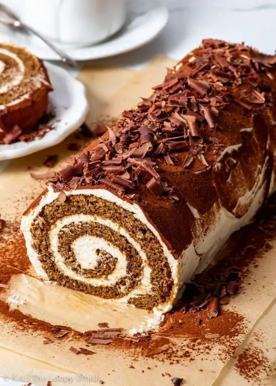 Tiramisu Cake Roll with Coffee and Mascarpone