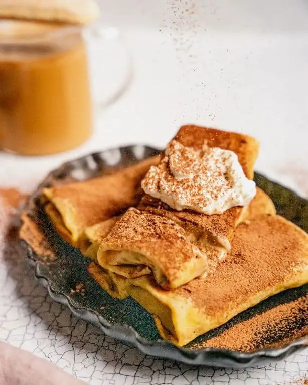 Tiramisu-Inspired Blintzes with Coffee Sauce
