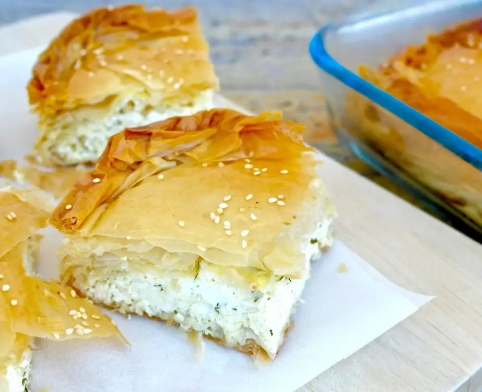Tiropita with Phyllo Dough and Cheese Filling