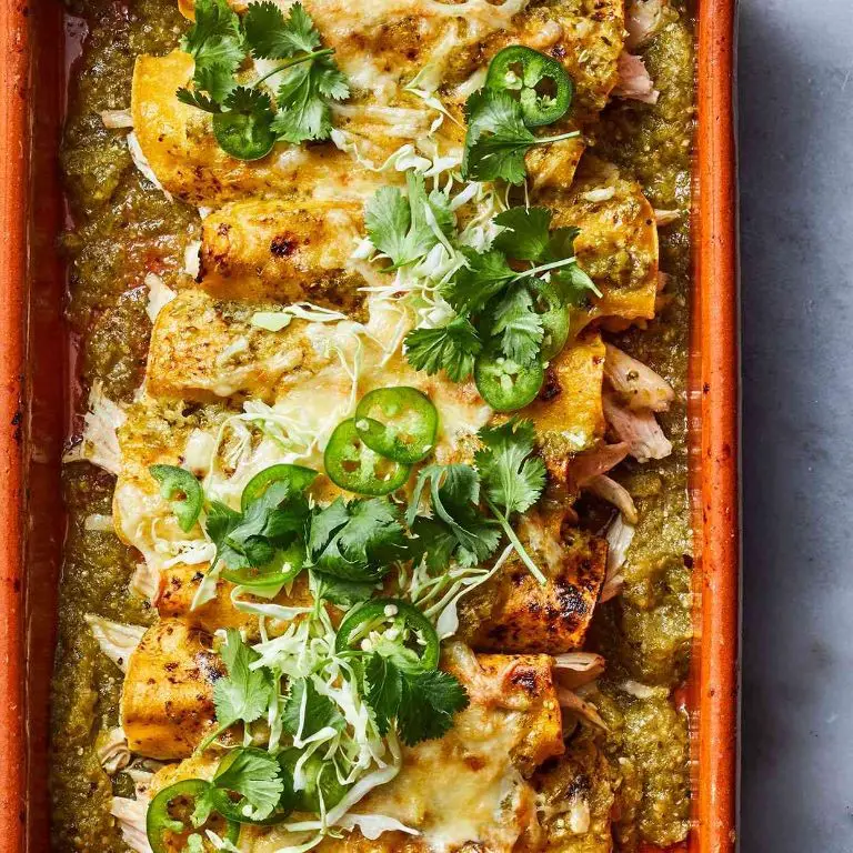 Tomatillo Chicken Enchiladas