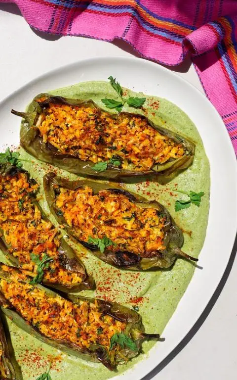 Tomatillo Stuffed Peppers