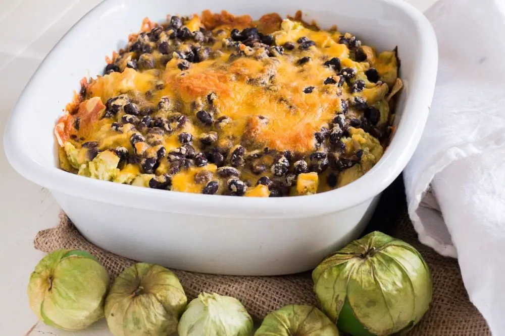Tomatillo and Black Bean Casserole