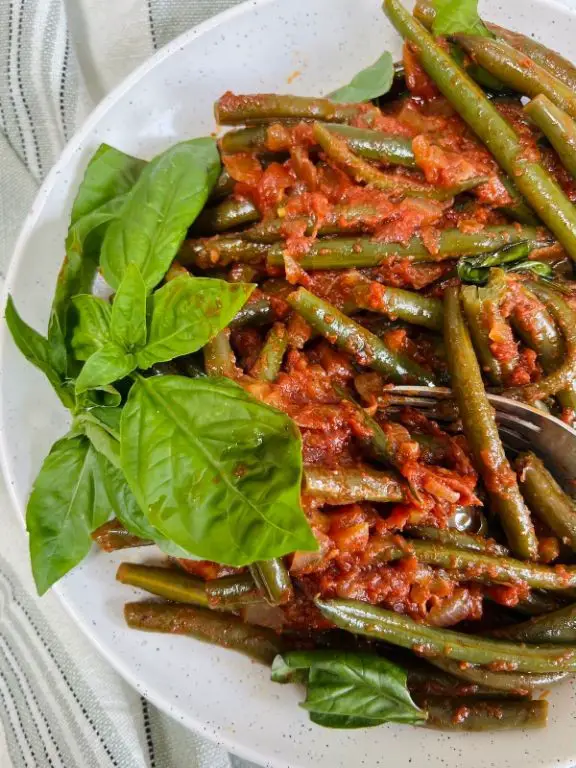 Tomato Basil Canned Green Bean Stew