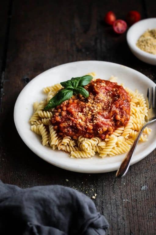 Tomato Basil Canned Lentil Pasta