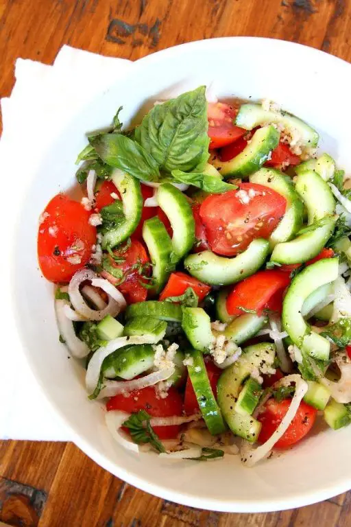 Tomato Basil Cucumber Salad