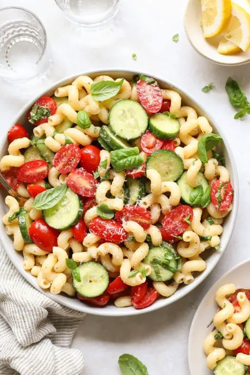 Tomato Cucumber Pasta Salad