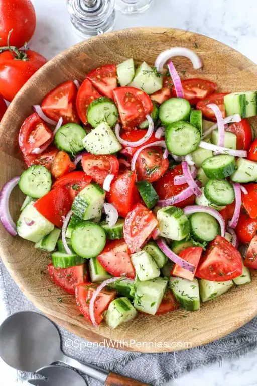 Tomato and Cucumber Salad with Olive Oil