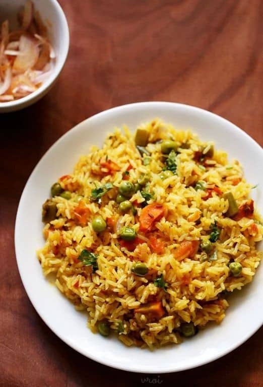 Tomato and Onion Vegetable Pulav