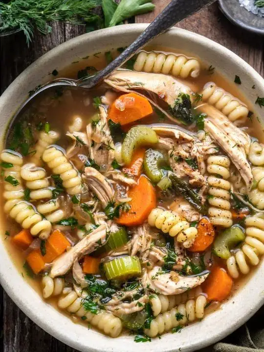 Traditional Chicken Noodle Soup with Herbs