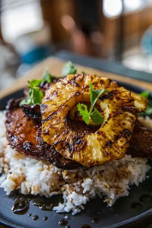 Traeger Grilled Pineapple Teriyaki Pork Chops