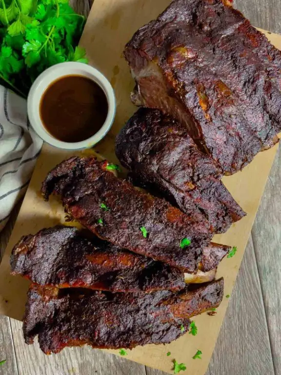 Traeger Smoked Beef Ribs with BBQ Sauce