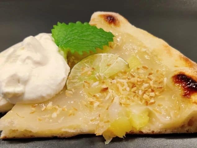 Tropical Pineapple Coconut Dessert Pizza