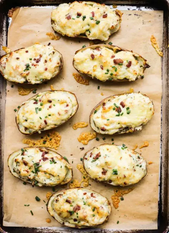 Truffle Oil and Parmesan Twice Baked Potatoes