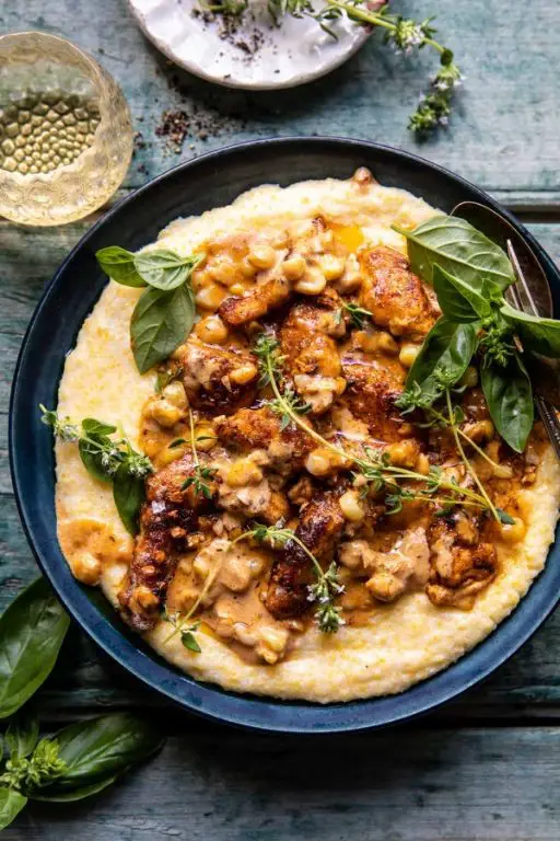 Tube Polenta and Chicken Alfredo Bake