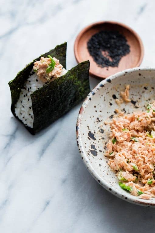 Tuna Mayo Musubi with Sriracha