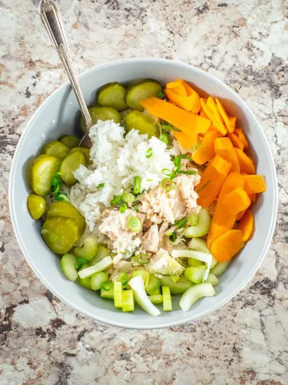 Tuna and Rice Soup with Vegetables