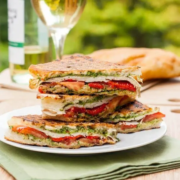 Turkey Panini with Roasted Red Peppers and Provolone