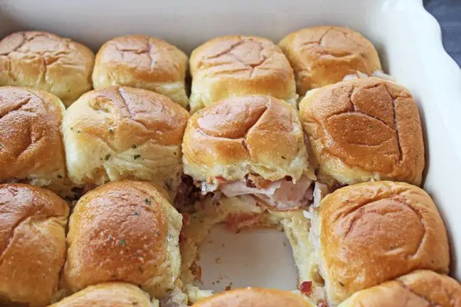 Turkey and Bacon Sliders with Cheddar