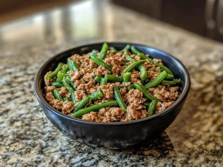 Turkey and Green Bean Dog Dish