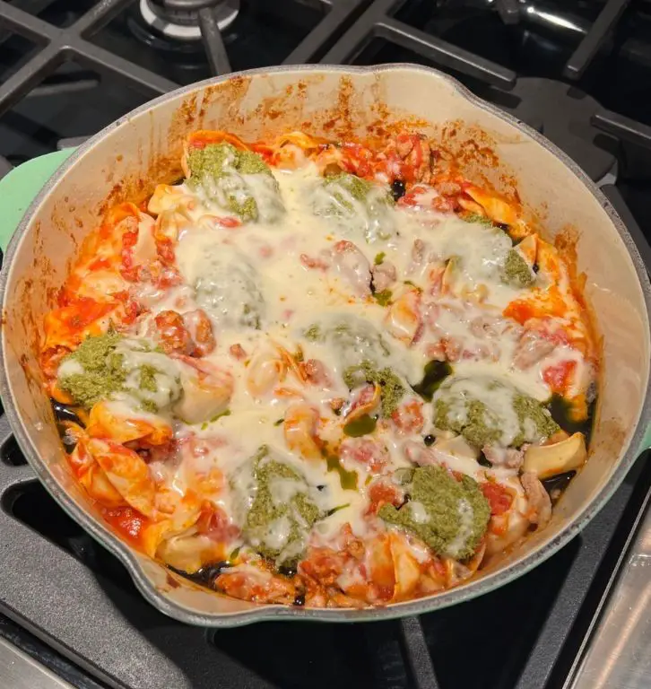 Turkey and Pesto Tortellini Bake