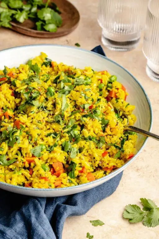 Turmeric Yellow Rice with Roasted Vegetables