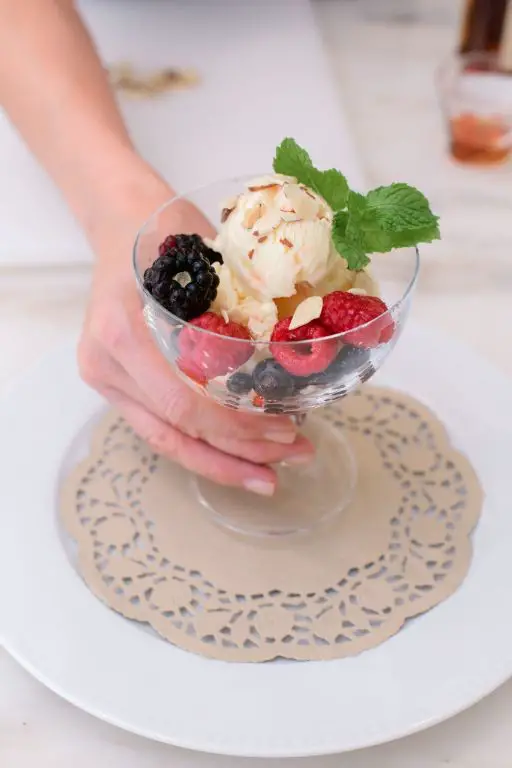 Vanilla Bean Ice Cream with Fresh Berries