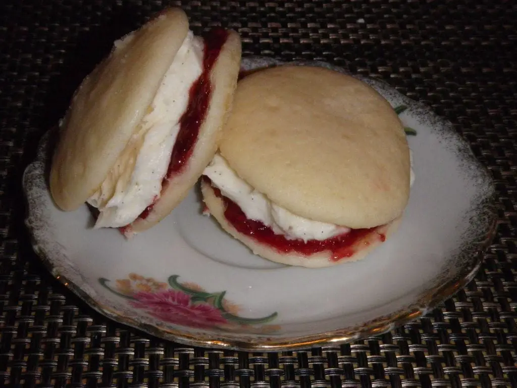 Vanilla Bean Whoopie Pies with Raspberry Jam Filling