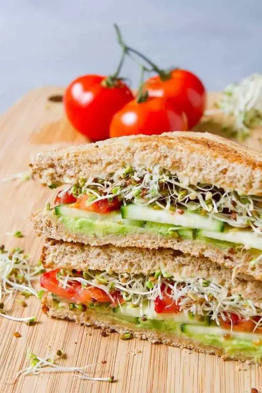 Vegan Avocado and Hummus Sandwich
