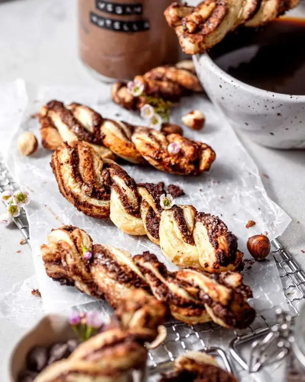 Vegan Chocolate Hazelnut Puff Pastry Twists