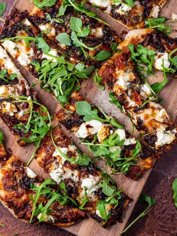 Vegan Flatbread with Caramelized Onions