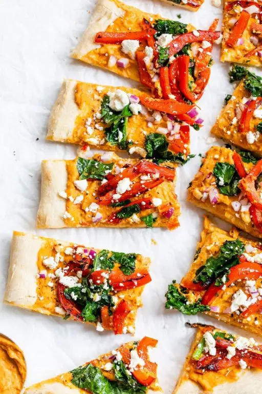 Vegan Flatbread with Roasted Red Pepper