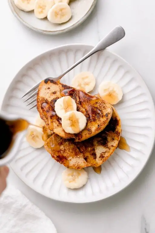 Vegan French Toast with Banana and Syrup