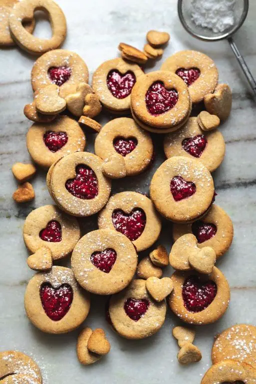 Vegan Linzer Cookies with Raspberry Filling