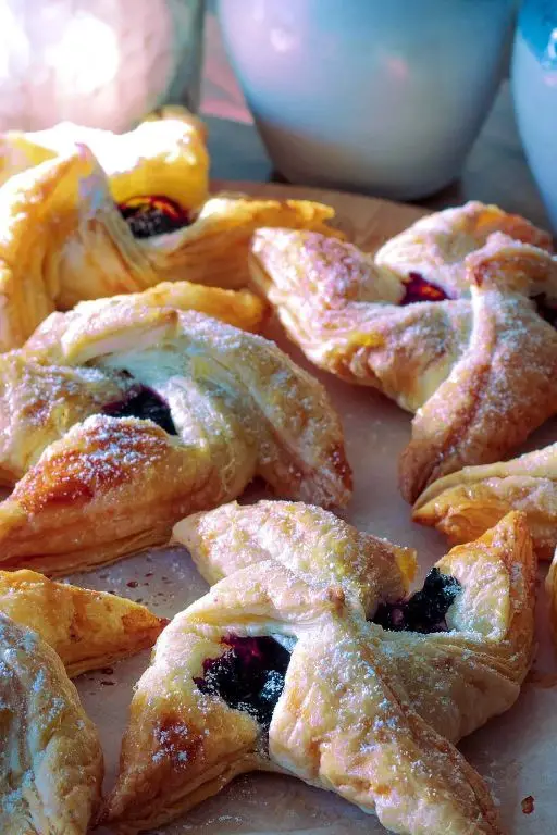 Vegan Puff Pastry Blueberry Lemon Pinwheels