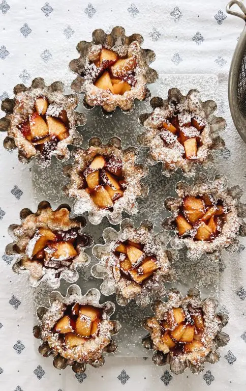 Vegan Puff Pastry Peach Cobbler Cups