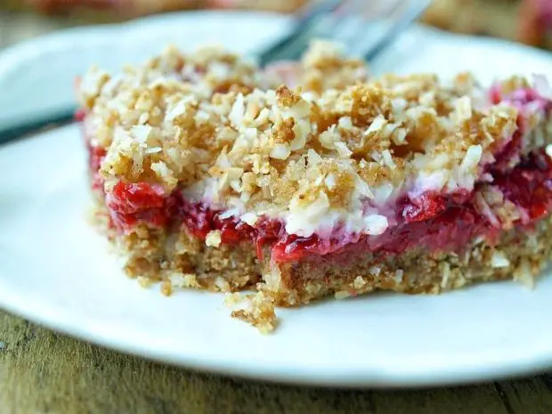 Vegan Rhubarb and Coconut Bars