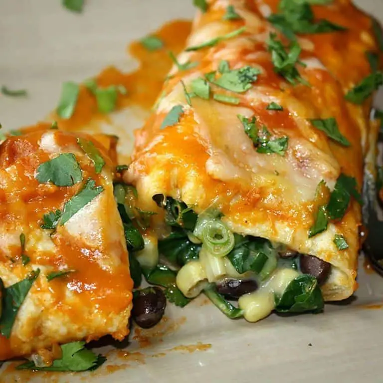 Vegan Spinach and Black Bean Enchiladas