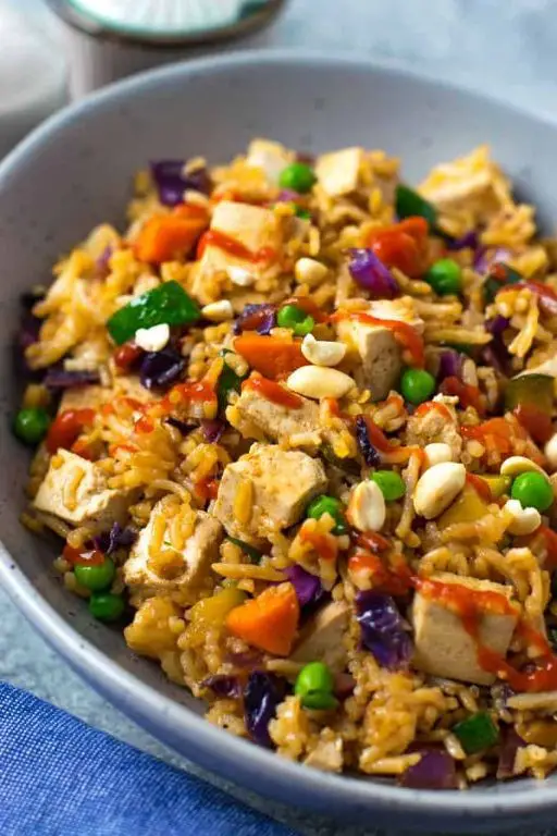 Vegetable Fried Rice with Tofu