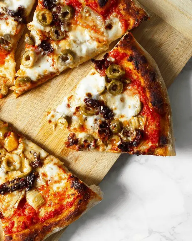 Vegetable Pizza with Artichokes and Olives