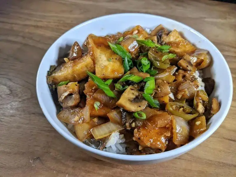 Vegetarian Adobo with Tofu and Mushrooms