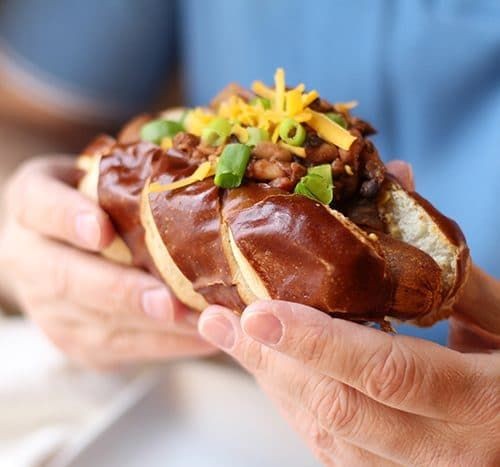 Vegetarian Black Bean Hot Dog Chili