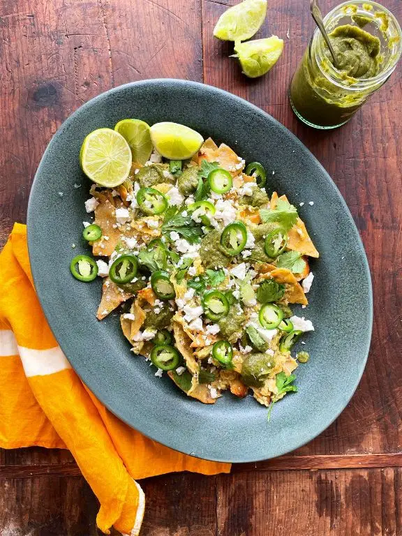 Vegetarian Chilaquiles with Salsa Verde