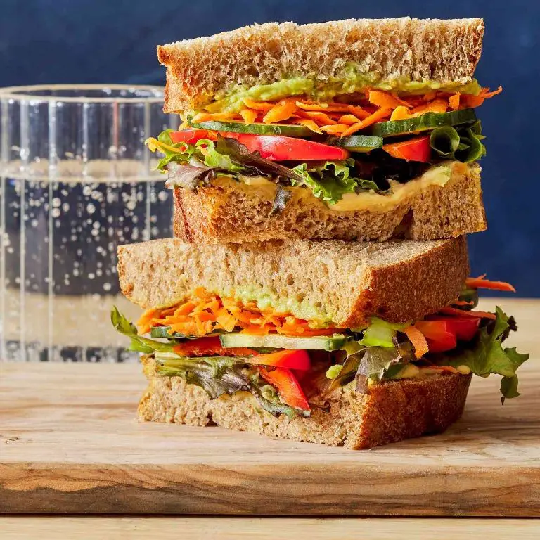 Vegetarian Hummus and Veggie Sandwich