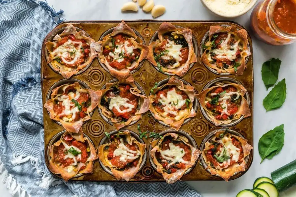 Vegetarian Lasagna Cupcakes with Zucchini