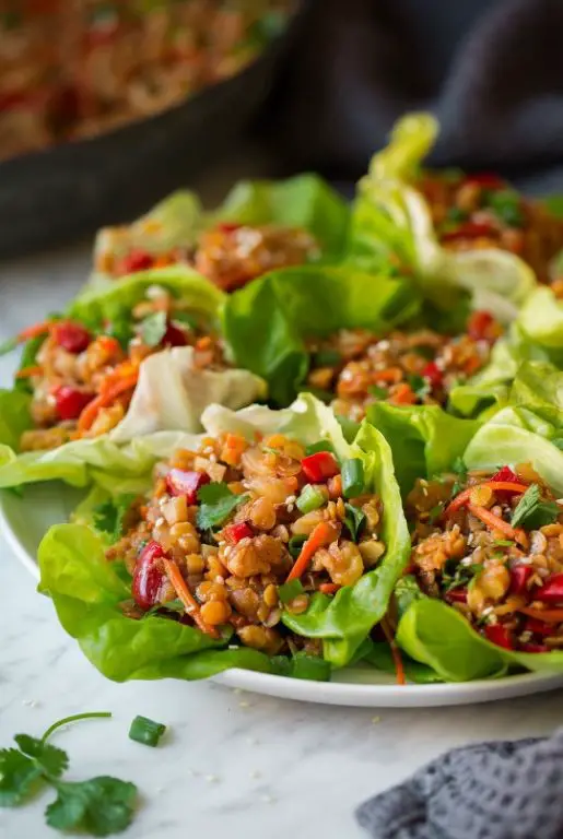 Vegetarian Lentil Lettuce Wraps