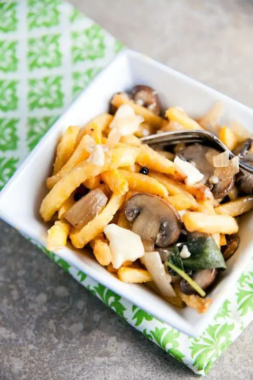 Vegetarian Mushroom and Herb Poutine