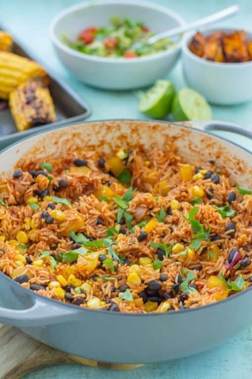 Vegetarian Spanish Rice with Corn and Black Beans
